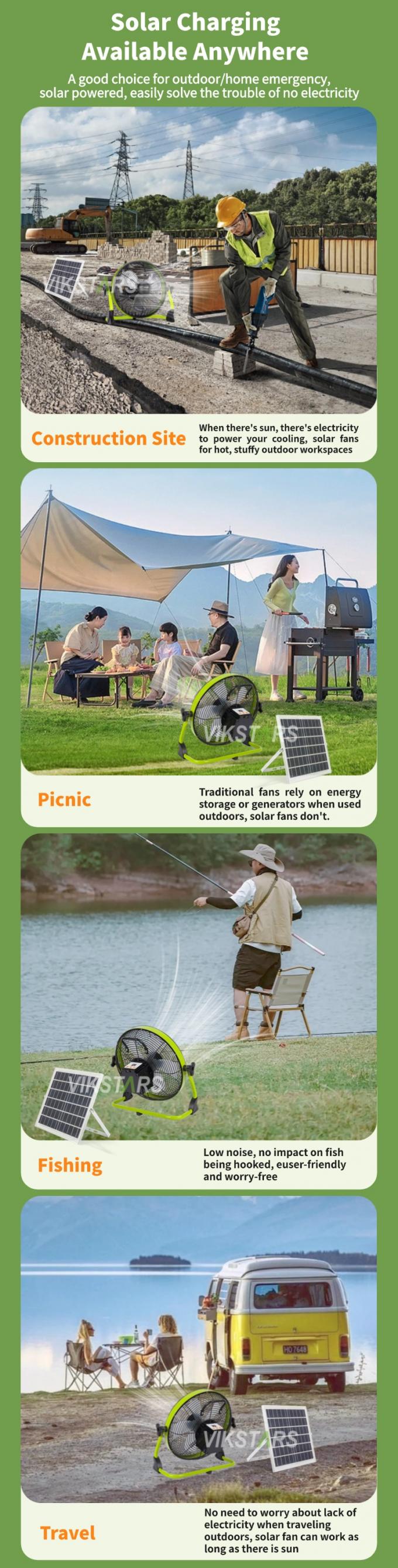 Внешний портативный вентилятор заряжаемый бытовой экстренный 12 дюймов 14 дюймов солнечный подвал вентилятор тихий солнечный вентилятор 2